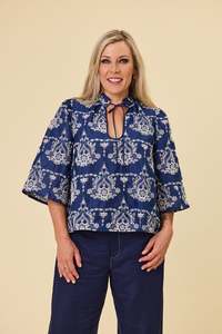 Devotion Blouse | Indigo embroidery