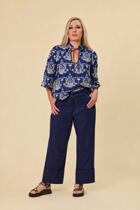 Sahara pants | Indigo linen