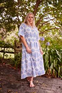 Devotion Dress | Cornflower embroidery COTTON