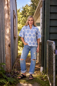 Dylan Blouse | Cornflower embroidery