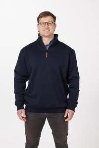 Knitwear And Jerseys: 9905 1/4 ZIP COTTON BLEND JERSEY