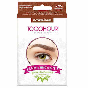 Make Up Accessories11: 1000 Hour Lash & Brow Dye Plant Based Kit Medium Brown