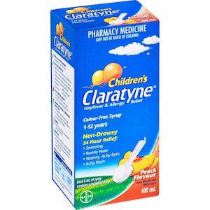 Medicines Allergy Hayfever: Claratyne Child Syrup Peach 100ml