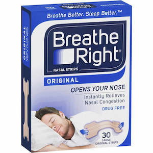 Nasal Medicines: Breathe Right Nasal Strips Original Large 30s