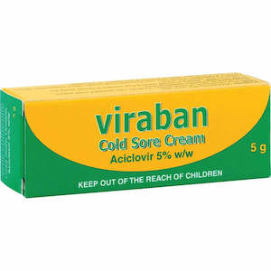 Mouth Treatments Cold Sores: Viraban Cold Sore Cream Aciclovir 5% w/w 5g