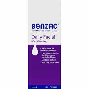 Benzac Daily Facial Moisturiser 118ml