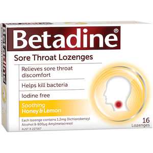 Betadine Honey & Lemon Lozenges 16s