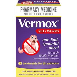 Medicines Digestive Health: Vermox Suspension Liquid 15ml
