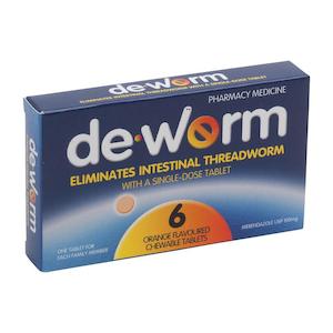 Medicines Digestive Health: De-Worm 100mg Tabs 6s
