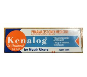 Mouth Treatments Cold Sores: Kenalog in Orabase Oint 5g (Pharmacist Only Medicine)