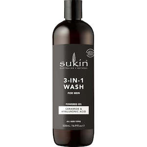 Mens Bodycare: Sukin Men's 3 In 1 Wash 500ml