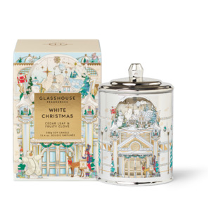 Home Fragrance Gift Sets: Glasshouse White Christmas Candle 380g