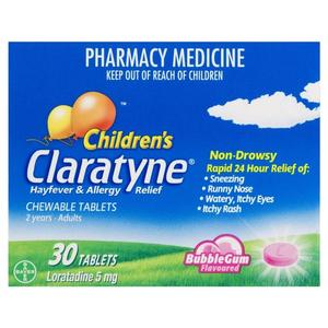 Medicines Allergy Hayfever: Claratyne Bubblegum Chews 5mg 30s