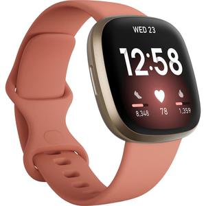 Other Home Health Devices: Fitbit Versa 3 Watch Pink Clay/Gold