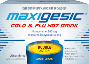 Respiratory Allergies: Maxigesic Cold & Flu Lemon Hot Drink 20 Sachets