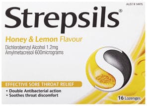 Respiratory Allergies: Strepsils Throat Lozenge Soothing Honey & Lemon 16 Pack