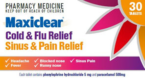 Respiratory Allergies: Maxiclear Cold & Flu Sinus & Pain Relief 30S
