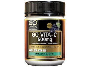 Go Vita-C 500Mg - Chewable Vitamin C - Blackcurrant (100 C-Tabs)