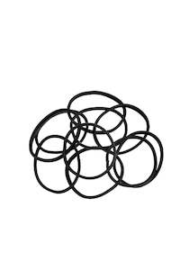 Mita: MITA HE4442BK Non Slip Elastics Thin/Thick Black (Pack of 10)
