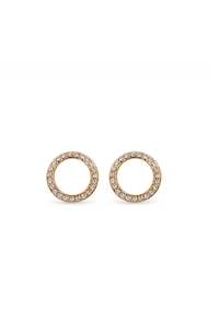 Clearance 1: EarSense CH251 Rose Gold Crystal Circle Stud Earrings