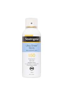Neutrogena: NEUTROGENA Ultra Sheer Face Fluid Facial Sunscreen SPF50 Body Mist 140g