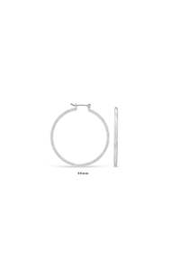 Earrings: EarSense 35mm Silver Faceted Click Hoops