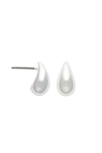 EarSense Silver Small Puff Teardrop Stud