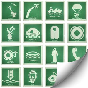 Products: International Marine IMO Luminous Stickers - Liferafts South Pacific