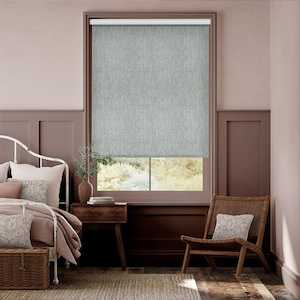 Roller Blinds: Thermal Luxe Dimout Blue Mist Roller Blind