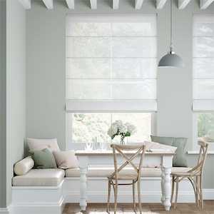 Roman Blinds: Chevron Sheer Snow Roman Blind