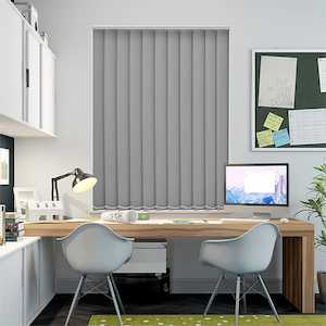 Vertical Blinds: Serenity Blackout Ash Vertical Blind - 127mm Slat