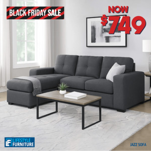 Jazz Reversible 3 Seater Chaise - Grey