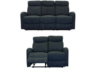 Verona 2 Piece Recliner Set - Black