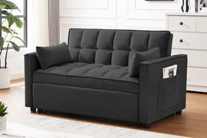 Sofa Beds: Webster Pull Out Sofa Bed - Black