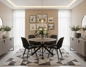 Tex 5 Piece Dining Set With Star Black Chairs