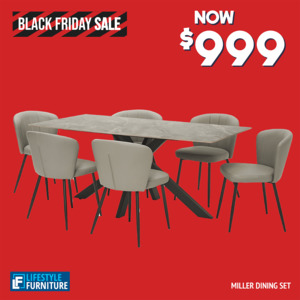 Dining: Miller 7 Piece  Dining Set with  Blake Dining Chairs