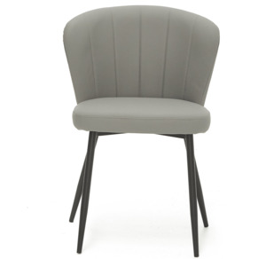Blake Dining Chair - Light Grey PU Leather