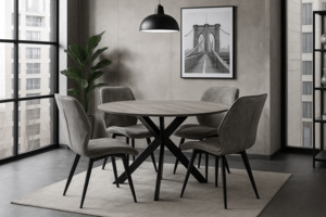 Dining Suites: Tex 5 Piece Dining Set With Star Grey Chairs