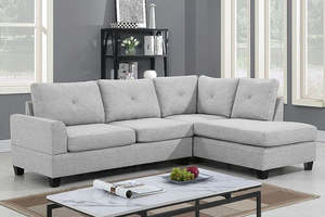Pavia Sectional Sofa Reversible Chaise - Beige