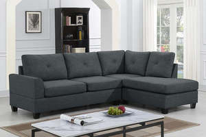Pavia Sectional Sofa Reversible Chaise - Grey