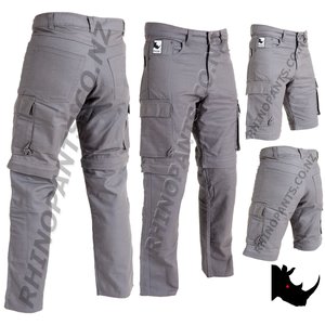 Products: Mens Grey & Cream Zip Off Kevlar Armoured Pants - sorry limited sizes available. - Lifestyle Imports