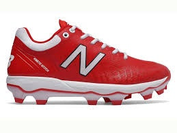 Softball Cleats: NB PL4040R5 PLASTIC MOULD RED CLEATS