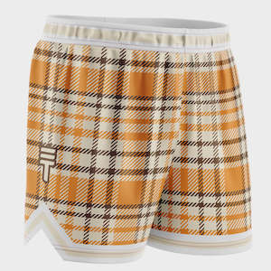 Triple Threat: TT ADULTS SHORTS TARTAN YELL