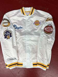 Baseball Satin Letterman Nfl: MNLL4986 MNN SATIN JKT LAKERS