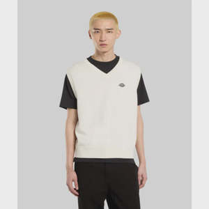 DK0A87OYC48 DICKIES KNITTED VEST EGRET