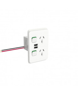 Products: PDL392USB-VW PDL Iconic Double Switched Socket + Double USB A Vertical 10A Vivid White