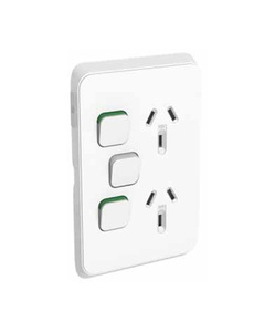 Products: PDL392X-VW PDL Iconic Double Switched Socket + Switch Vertical 10A Vivid White