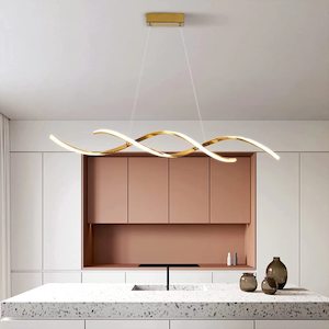 Kitchen Lighting Collection: Linear Golden Kitchen Island Bar Light PLD475G