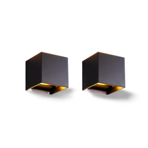 LED Wall Mounted Square Matt Black Modern Outdoor Wall Lights WL003B