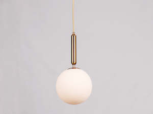 Single Pendant: Gold Globe Pendant Light GX-P107